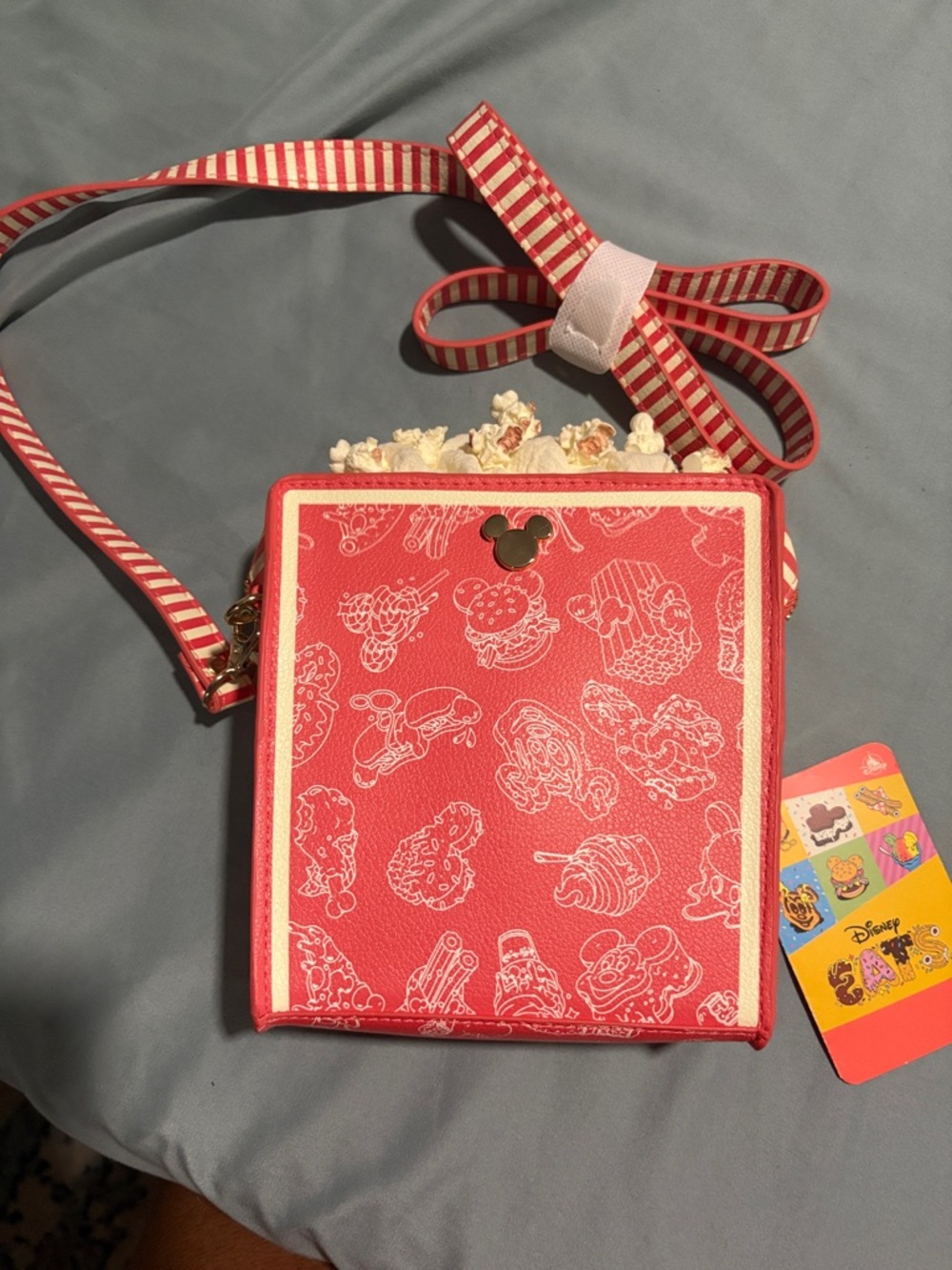 Disney Red Snack Print Popcorn Trim Crossbody Bag